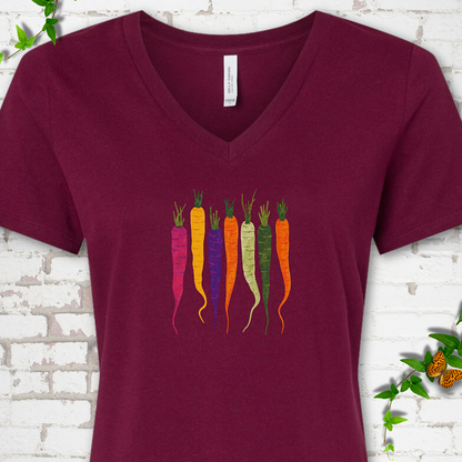 Rainbow Carrots V-Neck Tee