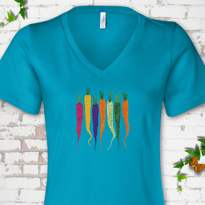 Rainbow Carrots V-Neck Tee