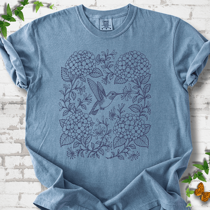 Hydrangea Hummingbird  T-Shirt