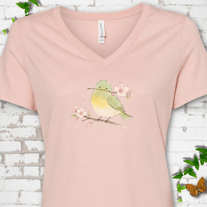 Cherry Blossom Buddy V-Neck T-Shirt