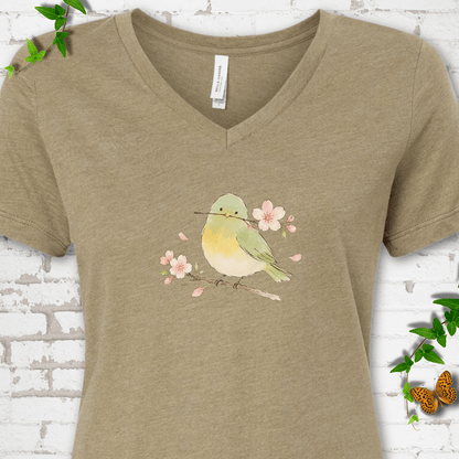 Cherry Blossom Buddy V-Neck T-Shirt