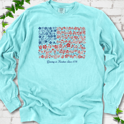 American Flag Wildflower LS T-Shirt